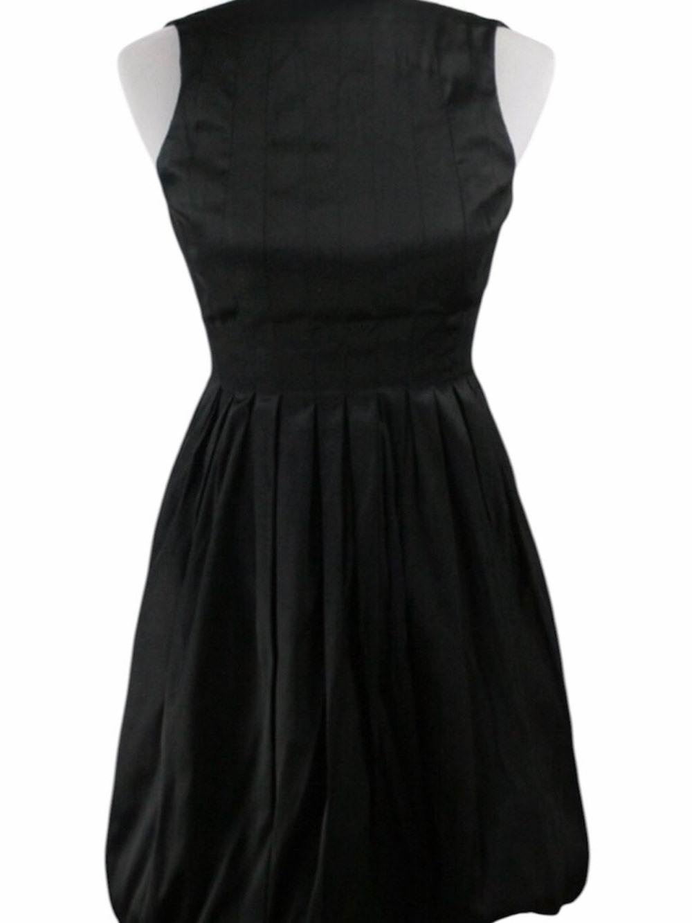 Maggy London Black Sleeveless Pleated Bubble Midi Dress Size 4P - Picture 3 of 9